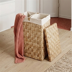 Dixie dobbelt vasketøjskurv i vandhyacint - Lily